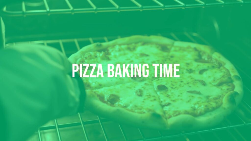 Freshly baked pizza with crispy crust and bubbling cheese, golden brown, oven mitt pulling it out, warm lighting, realistic.