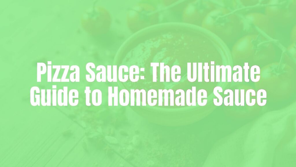 Fresh homemade pizza sauce in a bowl, vibrant red tomatoes, herbs and spices scattered around, rustic wooden table, warm lighting, appetizing and realistic.