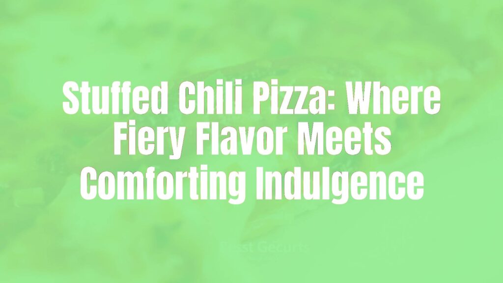 A close-up of a stuffed chili pizza slice, melting cheese oozing out with visible chopped chilies, golden crust, vibrant red tomato sauce, realistic and appetizing.