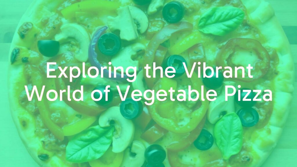 Vibrant vegetable pizza with fresh toppings, colorful peppers, mushrooms, and olives, melted cheese, golden crust, overhead view, appetizing, realistic.