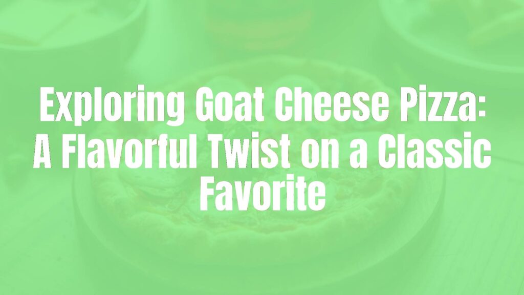 Delicious goat cheese pizza on a wooden table, creamy cheese topping, rustic crust, fresh herbs garnish, warm lighting, gourmet food photography